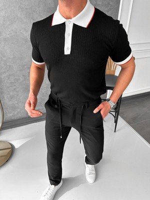 Modefendicom Yüksek Kalite Desenli Polo Yaka Tshirt