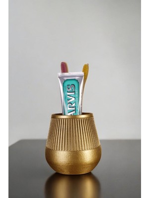Özgürce Altın Renk Diş Fırçası Tutucu, Şık ve Pratik Diş Fırçalık Standı
