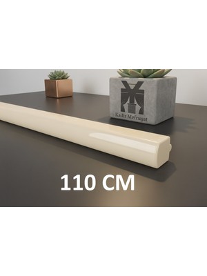 Özgürce Krem Renk Dekoratif Ray, 2 Kanallı Alüminyum Metal Perde Kornişi