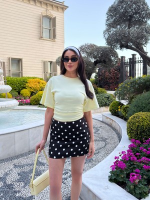Esra Helvacı Eh Collection Puantiyeli Mini Şort Etek