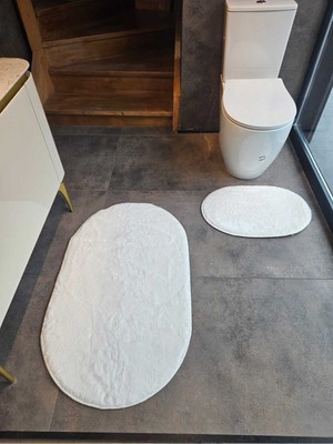 PremiumPort Peluş Banyo Paspası Seti 2'li, Rahat ve Şık, 60X100 ve 40X60 Boyutlarda