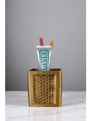 Özgürce Altın Eskitme Renkli Diş Fırçası Tutucu, Şık ve Işlevsel Stand