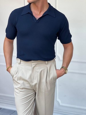 Modefendicom Polo Yaka Örme Triko Tshirt