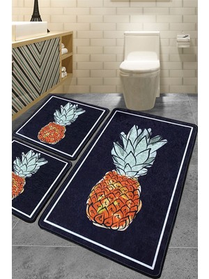 PremiumPort Yumuşak ve Şık 3'lü Banyo Halısı Seti, Kaymaz ve Dayanıklı Tasarım