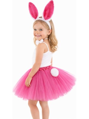 NW NessiWorld Fuşya Tavşan Kostüm Seti Kız Çocuk – Tütü Etekli 4 Parça