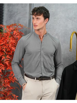 Modefendicom Pamuk Likra Hakim Yaka Gömlek