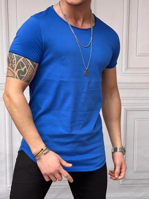 Modefendicom Slim Fit Oval Kesim Pamuk Basic Tshırt