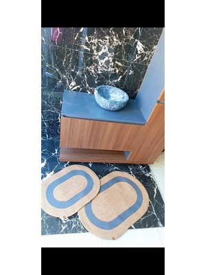 PremiumPort Bambu Gri 2’li Banyo Paspası Seti, Şık ve Konforlu Kullanım Sağlar