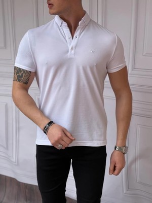 Modefendicom Merserize Polo Yaka Slimfit Kalıp Tshirt