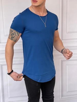 Modefendicom Slim Fit Oval Kesim Pamuk Basic Tshırt