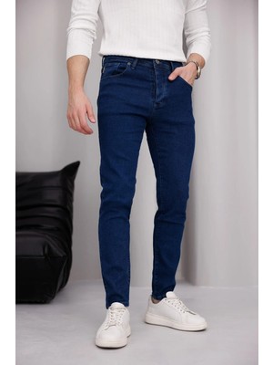 Ser Joven Erkek Mavi Slim Fit Likralı Dar Paça Kot Pantolon