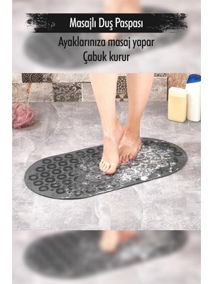 PremiumPort Yumuşak ve Kaymaz Silikon Masajlı Duş Paspası, Rahatlık ve Hijyen Sağlar