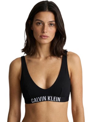 Calvin Klein Kadın Siyah Yuvarlak Yakalı Bralet Bikini Üstü LV00Q61211