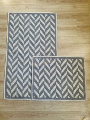 PremiumPort Yumuşak Dokulu Pamuklu Banyo Paspas Seti, 2'li, Kaymaz Taban, Makinede Yıkanabilir