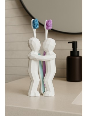 Özgürce 3D Tasarımlı Çiftler Için Banyo Diş Fırçalığı, Minimalist ve Çevre Dostu