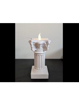 Özgürce Şık Dekoratif Sütun LED Mum 15 Cm, Natural Tasarım, Hediye Seçeneği