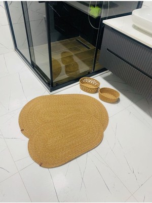 Özgürce Şık 4'lü Banyo Paspas Seti, Dekoratif ve Konforlu Banyo Takımı