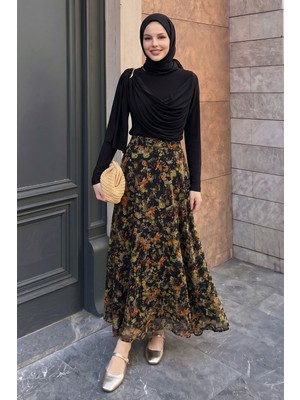 inStyle Desenli Etekli Turuncu Yoryo Takım