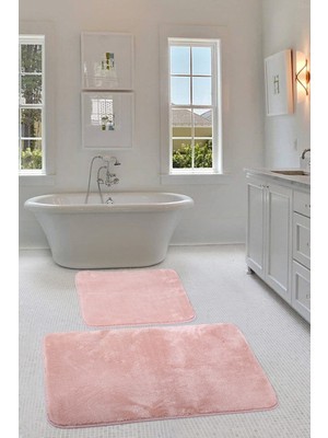 PremiumPort Yumuşak Peluş Banyo Paspası Çiftli Set, Kaymaz Taban, Modern Tasarım