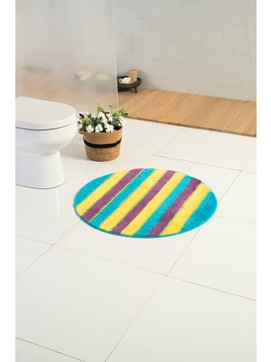 PremiumPort Akrilik Decupe Linear Banyo Paspası 80X80 Cm, Yıkanabilir ve Makine Dokuması