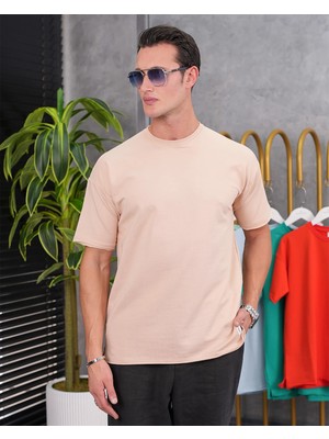 Modefendicom Pamuk Likra Yırtmaç Detaylı 2 Iplik Oversize Tshirt