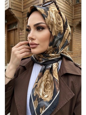 İmaj Butik Siyah Desenli Soft Eşarp