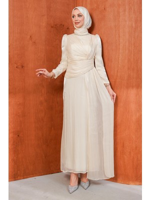 İmaj Butik Krem Vibrant Abiye