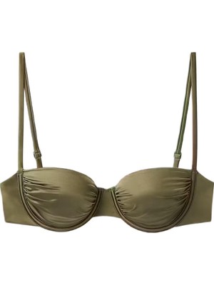 Calvin Klein Kadın Haki Arkadan Bağlamalı Balconette Bikini Üstü LV00Q61113