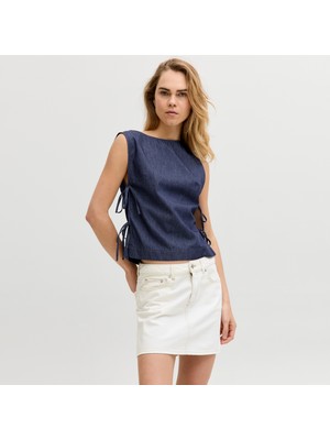 Jack & Jones Kadin Baglama Detayli Kolsuz Üst - Debby