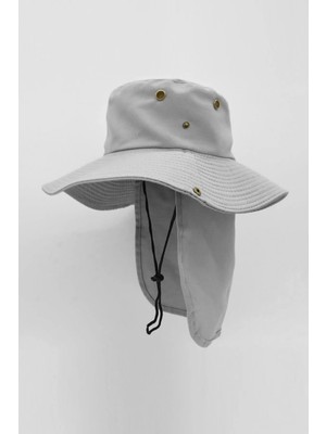 Külah Outdoor Uv Güneş Koruyucu Şapka Gri Lejyoner Safari Şapkası