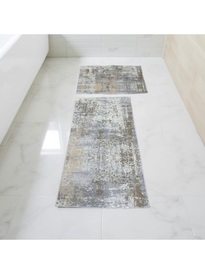 PremiumPort Yıkanabilir 2'li Banyo Halısı ve Klozet Takımı, Kaymaz Taban, 50X80/60X100CM