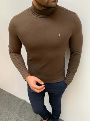 Modefendicom Slim Fit A Kalite Pamuk Tam Boğazlı Kazak