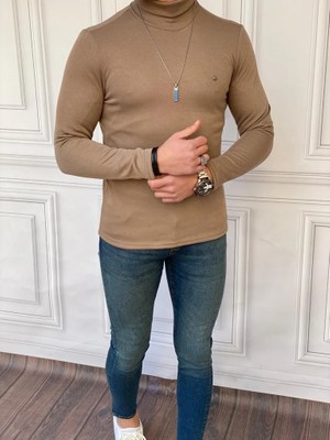 Modefendicom Slim Fit A Kalite Pamuk Tam Boğazlı Kazak