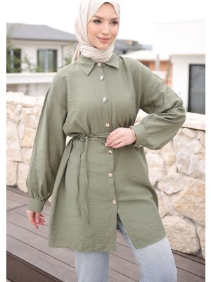 İmaj Butik Haki Önü Alerli Düğmeli Tunik