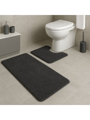 PremiumPort Yumuşak ve Kaydırmaz Tabanlı Şık Banyo Paspas Takımı