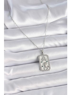 Ronanna 316L Çelik Gümüş Renk Zincir Aslan Burcu Zirkon Taşlı Kadın Kolye - Lisinya