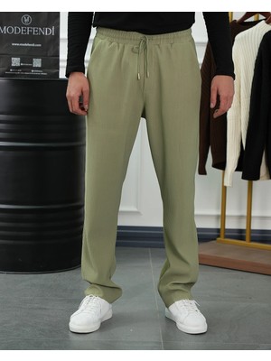 Modefendicom Kalın Fitil Desen Jogger Pantolon