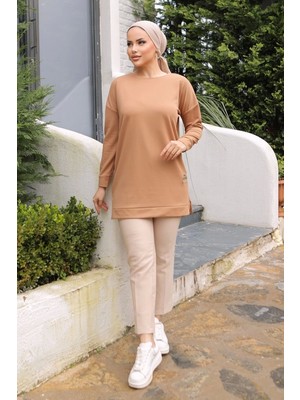 Ronanna Yeni Stil Bej Arma Detay Tunik 10020 ( Lisinya )