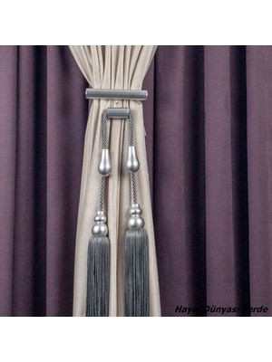 Özgürce El Yapımı Ahşap Orta Bağlama Perde Bağı, Şık ve Dayanıklı Aksesuar