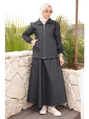 İmaj Butik Siyah Ceket Etekli Takım