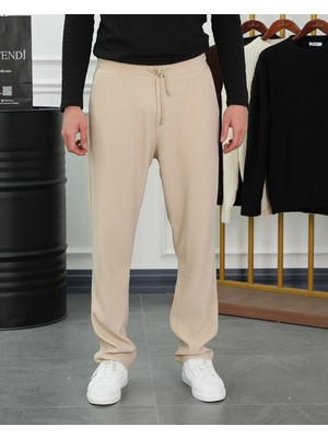 Modefendicom Kalın Fitil Desen Jogger Pantolon