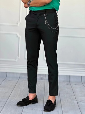 Modefendicom Slim Fit Kalıp Düz Kumaş Pantolon