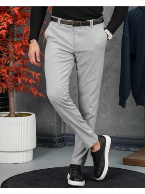 Modefendicom Slim Fit Kalıp Düz Kumaş Pantolon