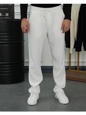 Modefendicom Kalın Fitil Desen Jogger Pantolon