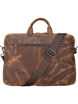 BloominBag Bloom Urban Shield 13-14" Saddle Heritage Hakiki Deri Laptop / Macbook Çantası