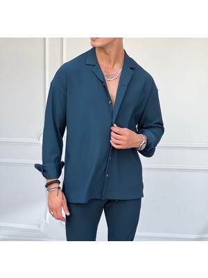 Modefendicom Fitil Desen Uzunkol  Gömlek