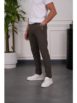 Modefendicom Slim Fit Kalıp Düz Kumaş Pantolon