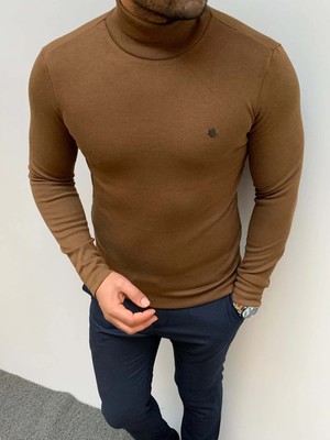 Modefendicom Slim Fit A Kalite Pamuk Tam Boğazlı Kazak