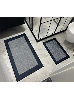 PremiumPort Yumuşak Dokulu, Su Emici, Kaymaz Tabanlı 2'li Banyo Paspas Seti