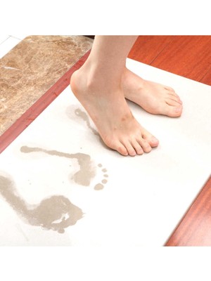 PremiumPort Süper Emici Abdest Paspası, Su Çeken Banyo ve Lavabo Paspası, Ekru Renk